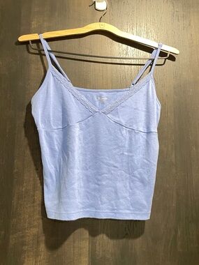 No Boundaries Pale Blue Lace-Trim Camisole